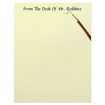 From The Desk Of ?? With Pencil Stationery Personalized Letterhead by mvdesigns