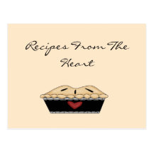 From The Heart Pie Recipe Card Postcard
