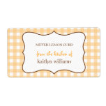 From the kitchen of orange gingham custom label
