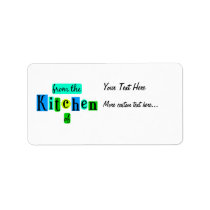 From the Kitchen of Retro Blue Green Recipe Tag labels
