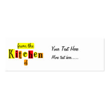 From the Kitchen of Retro Custom Skinny Recipe Tag Business Card Template