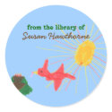 "From the library of" bird's nest bookplate stickers