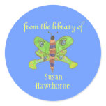 "From the library of" butterfly bookplate stickers