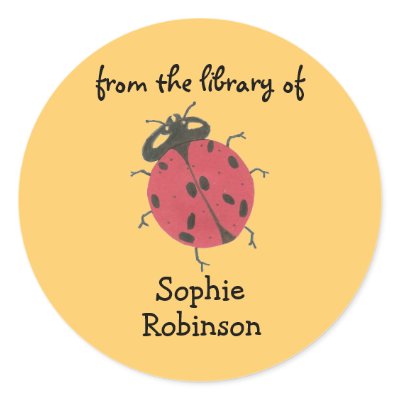 "From the library of" ladybug bookplate by KarateKatGraphics