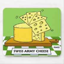 Fromage suisse Mousepad d'armée par Swisstoons Tapis De Souris