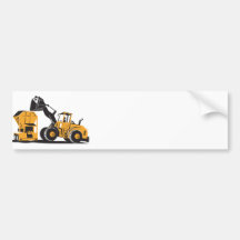 Front End Loader Digger Excavator Retro Bumper Sticker
