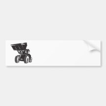 Front End Loader Digger Excavator Retro Bumper Stickers