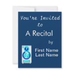 Front Facing Blue and White Single Speaker Graphic Personalized Invite