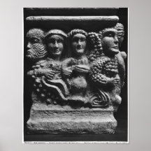 Front of an altar used as a font depicting print
