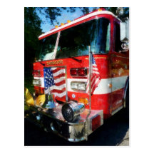 Front of Fire Engine Post Cards