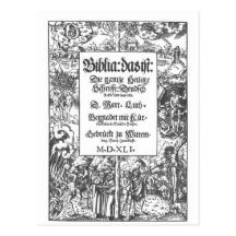 Front page Old Luther Bible Post Card