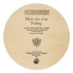 Front Piece to Much Ado About Nothing Quarto Sticker
