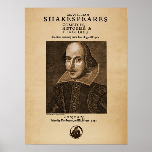 Front Piece to Shakespeare's First Folio Print