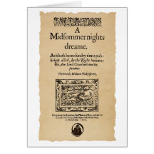 Front Piece to the A Midsummer Nights Dream Quarto Cards