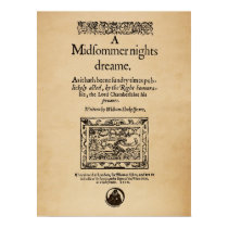 Front Piece to the A Midsummer Nights Dream Quarto posters