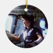 Front:Sally Ride- Back:Shuttle Lifing Off Ornament