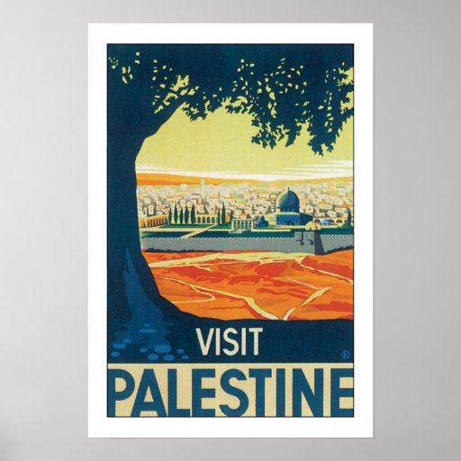 Frontière de la Palestine w/white de visite Poster