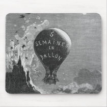 Frontispiece to 'Five Weeks in a Balloon' mousepads