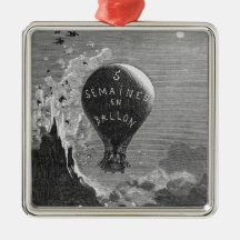 Frontispiece to 'Five Weeks in a Balloon' Ornaments