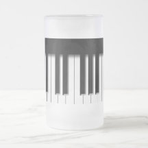 Frosted Glass - Piano Keys black white Coffee Mugs