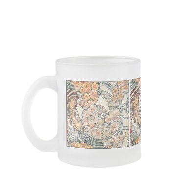 Frosted Mug:  Mucha - Language of Flowers by VintageCabaret
