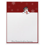 Frostie on Red with White Snowflakes Letterhead Template