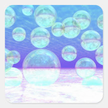Frosty Clarity –- Azure Beauty & Indigo Depth Square Sticker