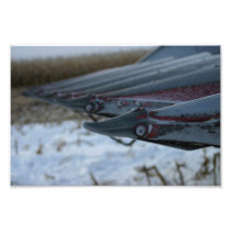 Frosty corn combine head on farm unique photograph
