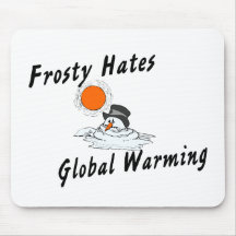 Frosty Hates Global Warming Mouse Pads
