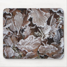 Frosty leaves mousemat