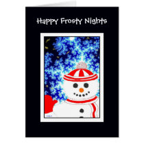 FROSTY'S NIGHT Snowman Design Note Card