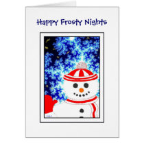 FROSTY'S NIGHT Snowman Design Note Card
