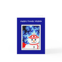 FROSTY'S NIGHT Snowman Design Note Card
