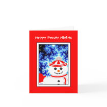 FROSTY'S NIGHT Snowman Design Note Card