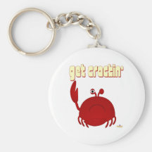 Frowning Red Crab Get Crackin' Key Chain