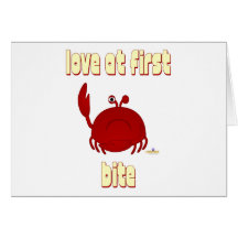 Frowning Red Crab Love At First Bite Cards