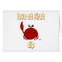 Frowning Red Crab Love At First Dip Card