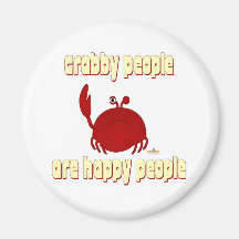 Frowning Red Crab   People Are Happy People Fridge Magnet