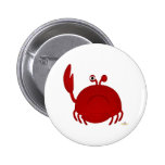 Frowning Red Crab Pinback Button
