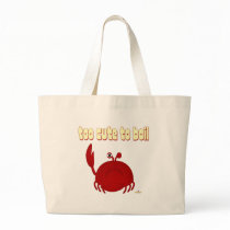 Frowning Red Crab Too Cute To Boil Canvas Bags
