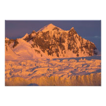 frozen glacial mountain landscape along the art photo