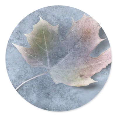 Frozen Leaf on Ice Round Stickers by Fall_Seasons_Best