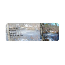 Frozen Wetlands Pond Return Address Labels