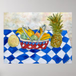 fruit basket still life art painting poster print