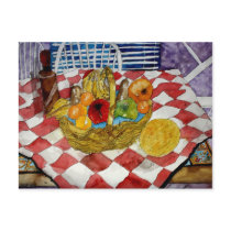 fruit basket still life art postcards painting