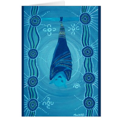 Fruit Bat Dreaming Greeting Card by NovyNovy