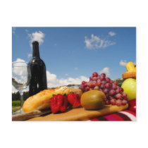 Fruit Bread And Wine Picnic Post Cards
