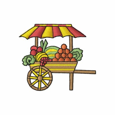 Fruit Cart Embroidered Shirt by ZazzleEmbroidery