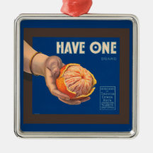 Fruit Crate Label Christmas Ornaments
