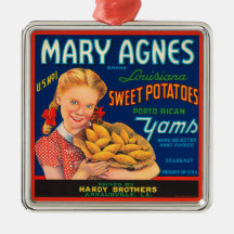 Fruit Crate Label Christmas Ornaments